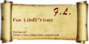 Fux Libériusz névjegykártya